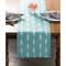 Aqua Base Embroidered Arrow Fletching Table Runner